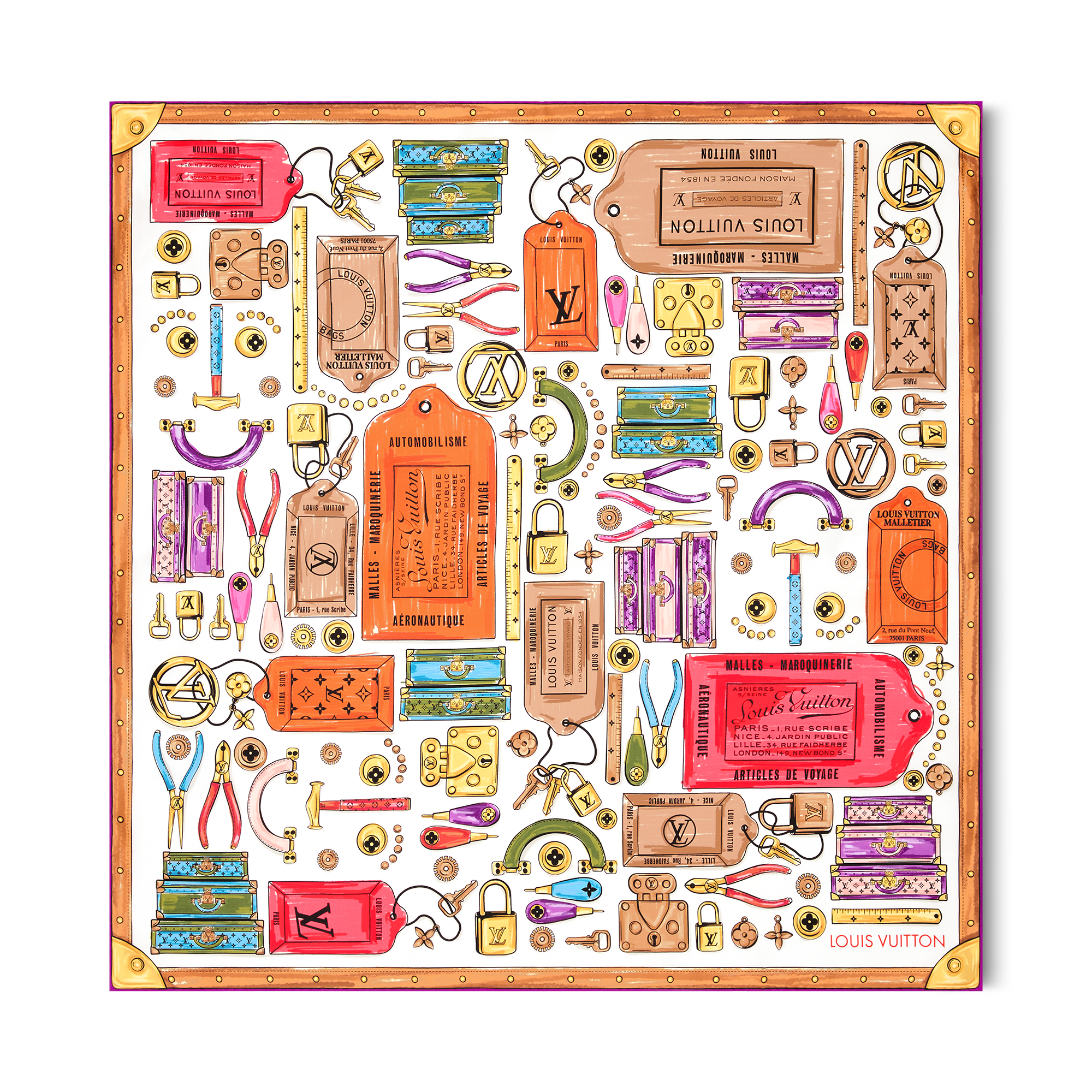 LV Tool Box Square 90 - Luxury Silk Squares and Bandeaus